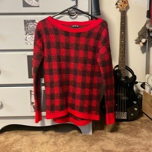 Express- Women Size Small- Red and Black Checkered Sweater